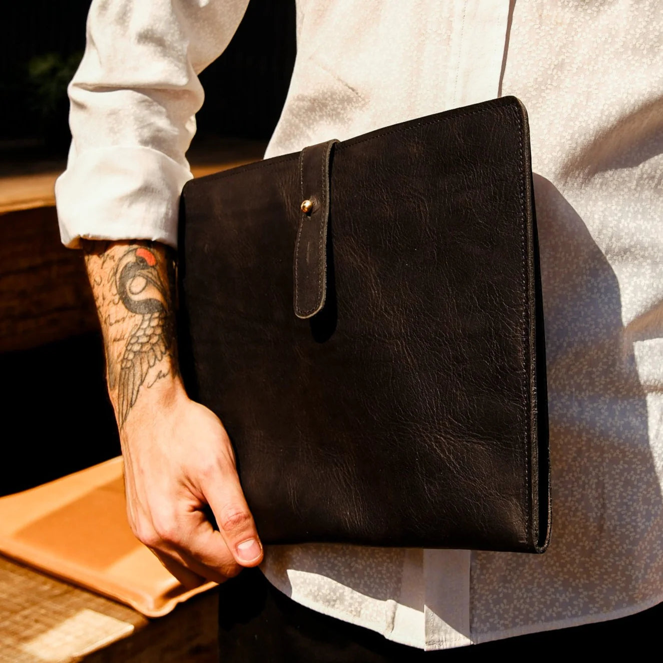 Multi-Slot Full Grain Leather Professional Business Portfolio