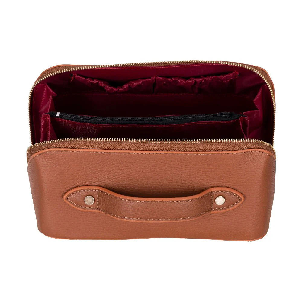 Spacious Leather Travel-Friendly Multi-Purpose Cosmetic Bag