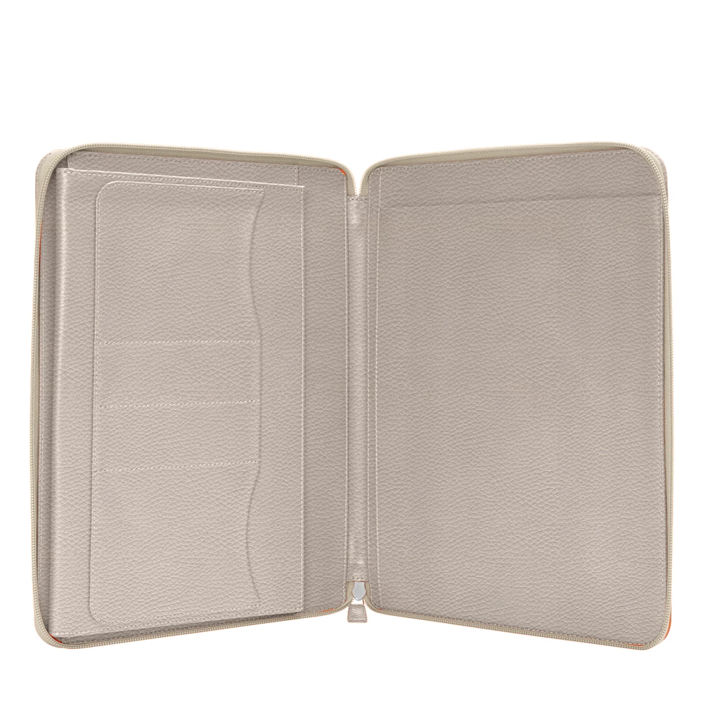 Zippered Multi-Pocket A4 Leather Business Organizer Portfolio