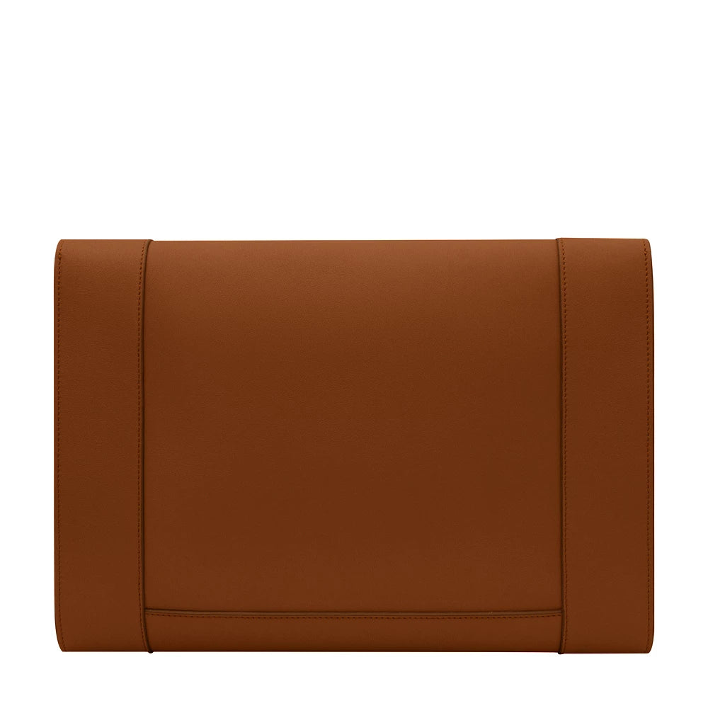 Multi-Zip Calfskin 14 Inch Laptop Carry Business Portfolio