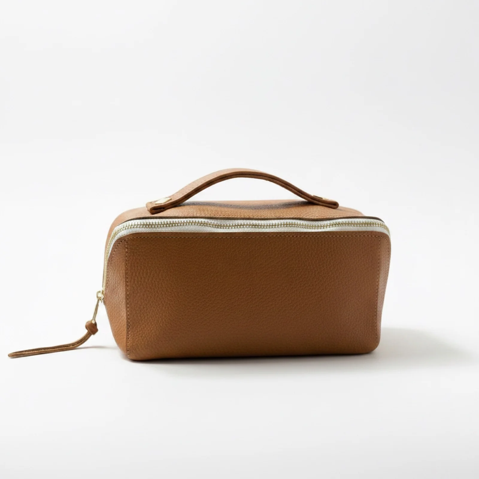 Handcrafted Patina-Developing Leather Travel Daily Cosmetic Bag